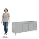 Ver imagem 5 de Balcão de Cozinha para Pia 180cm 4 Portas sem Tampo Dallas Cinza Claro - Lumil Lumil Móveis