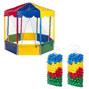 Kit Infantil Piscina de Bolinhas 2,00m Oitavada Octogonal + 1000 Unidades Bolinhas Coloridas