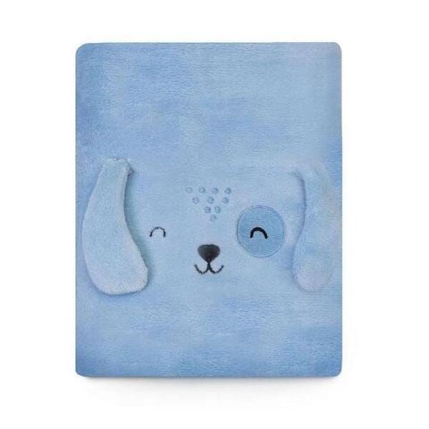 Cobertor Bebê Microfibra Cachorrinho Azul 1,10m X 85cm Papi
