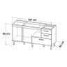 Gabinete Balcão para Pia de 160 Cm com Gavetão Castanho - 5