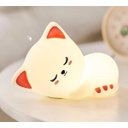 Ver imagem 2 de Luminária Mesa Colorido Gatinho Fofo Recarregavél Silicone