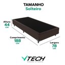 Ver imagem 3 de Cama Box Solteiro Cama Box Estrutura em Madeira Revestimento em Tecido Marrom Vtech