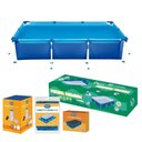 Ver imagem 6 de Piscina Estruturada Premium Retangular PVC com Estrutura em Aco Capa Forro Filtro 2200L 127V Azul