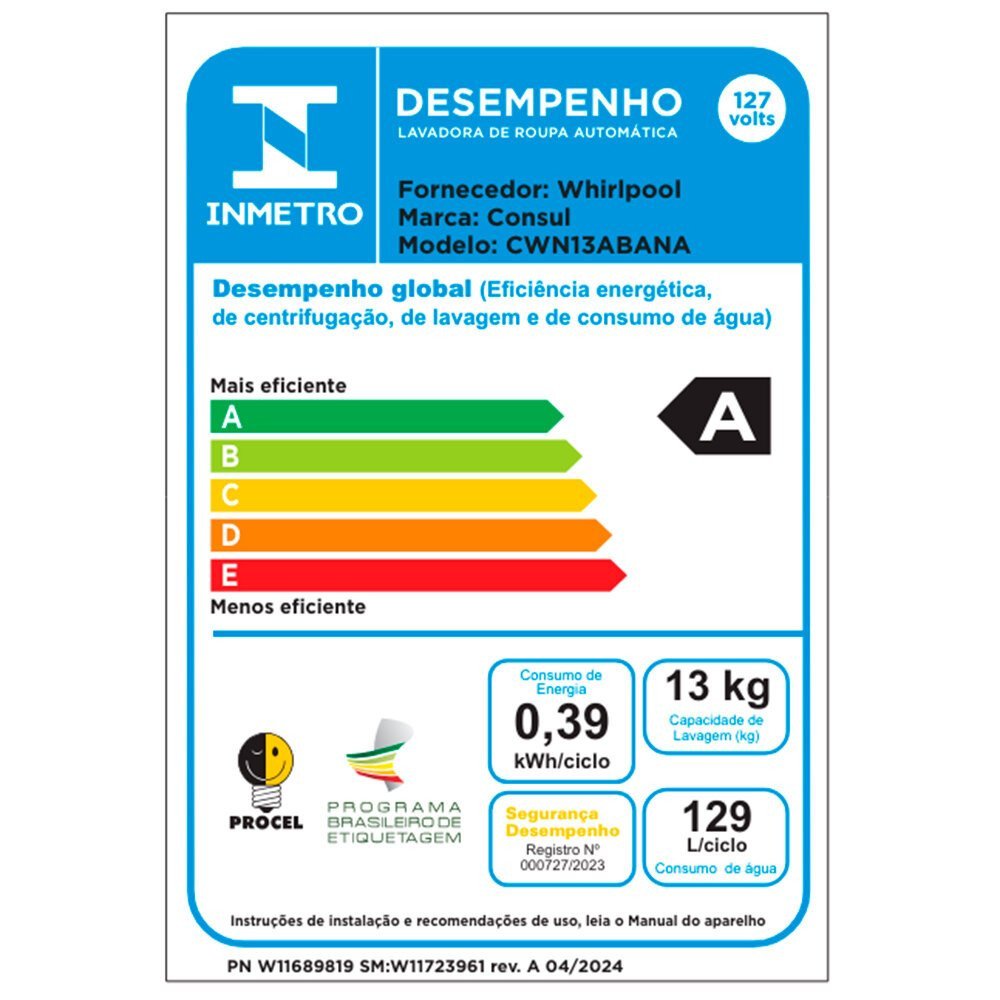 Máquina de Lavar Consul 13 Kg Branca com Modo Eco - Cwn13ab - 18