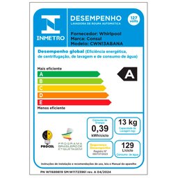 Máquina de Lavar Consul 13 Kg Branca com Modo Eco - Cwn13ab - 18