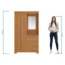 Ver imagem 5 de Guarda-Roupa Solteiro com Espelho e 2 Portas Marrom/Freijó