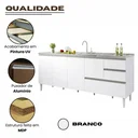 Ver imagem 5 de Balcão Gabinete Pia 2,00m Maceió Bymadero Branco 4 Portas 3 Gavetas