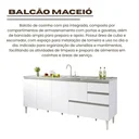 Ver imagem 5 de Balcão Gabinete Pia 2,00m Maceió Bymadero Branco 4 Portas 3 Gavetas