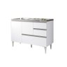 Gabinete Balcão para Pia de 1,20 Mt Milla com Gavetão Branco - 4