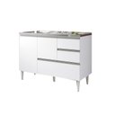 Ver imagem 1 de Gabinete Balcão para Pia de 1,20 Mt Milla com Gavetão Branco