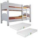 Ver imagem 5 de Beliche Madrid com Colchão Vira 2 Camas Grades de Proteção e Cama Removível Infantil - Branco
