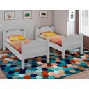 Ver imagem 4 de Beliche Madrid com Colchão Vira 2 Camas Grades de Proteção e Cama Removível Infantil - Branco