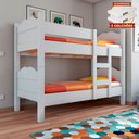 Ver imagem 3 de Beliche Madrid com Colchão Vira 2 Camas Grades de Proteção e Cama Removível Infantil - Branco