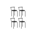 Ver imagem 1 de Banqueta Sala de Jantar 105 Kit 4 Uni Preto/courano Preto - Carraro