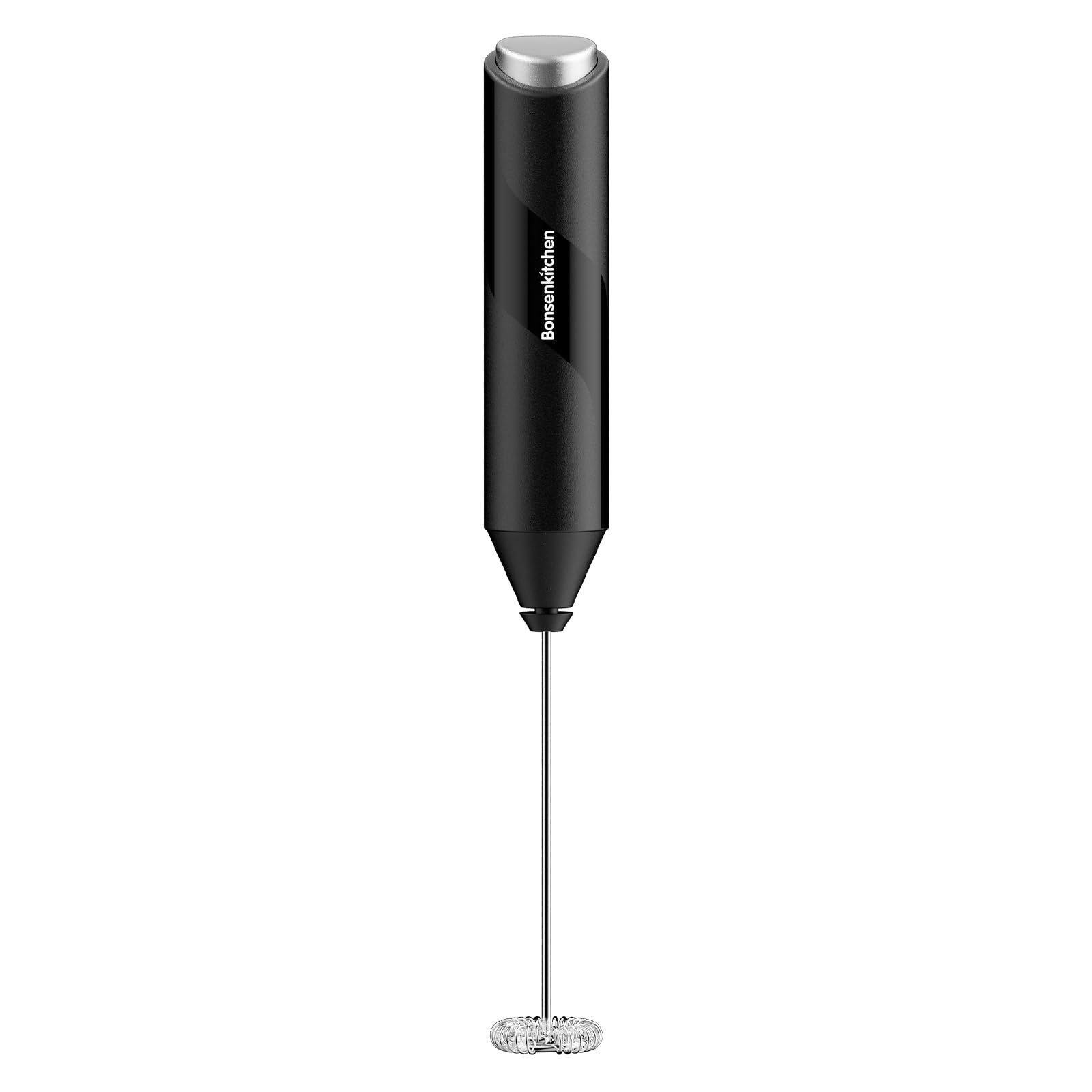 Espumador de Leite Bonsenkitchen, Portátil, Aço Inox, Bateria Operada