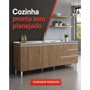 Ver imagem 1 de Balcão Gabinete Pia 2,00m Maceió Bymadero Castanho – 4 Portas 2 Gavetas + 1 Gavetão