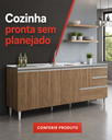 Ver imagem 1 de Balcão Gabinete Pia 2,00m Maceió Bymadero Castanho – 4 Portas 2 Gavetas + 1 Gavetão