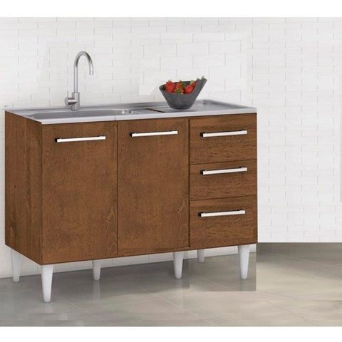 Gabinete Balcão Para Pia de 1,20 mt Milla Castanho
