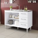 Ver imagem 3 de Gabinete Balcão para Pia de 1,20 Mt Milla Branco Branco