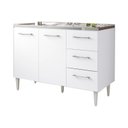 Ver imagem 4 de Gabinete Balcão para Pia de 1,20 Mt Milla Branco Branco