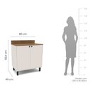 Ver imagem 3 de Balcão de Cozinha 2 Portas com Tampo 80cm Off White e Branco Yescasa