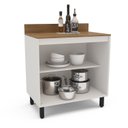 Ver imagem 5 de Balcão de Cozinha 2 Portas com Tampo 80cm Off White e Branco Yescasa