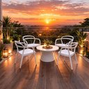 Ver imagem 2 de Conjunto 4 Cadeiras Branca Plástica com Braços Tramontina Sissi Summa Cozinha Área Gourmet
