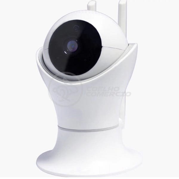 Câmera IP C360 de Segurança Wifi 2 Antenas Robô HD 1080P sem Fio 360º Áudio Visão Noturna - 8165Hp