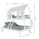 Ver imagem 4 de Beliche Casal/ Solteiro Casinha Bela - Madeira Maciça Branco/rosa/verde | Megamobilia