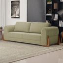Ver imagem 2 de Sofá Living Bloom 200cm 03 Lugares com Pés de Madeira Bouclê Bege - Desk Design