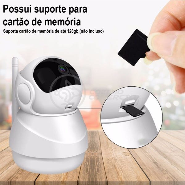 Câmera IP C360 de Segurança Wifi 2 Antenas Robô HD 1080P sem Fio Jortan Áudio Visão Noturna - 8166Xp - 6