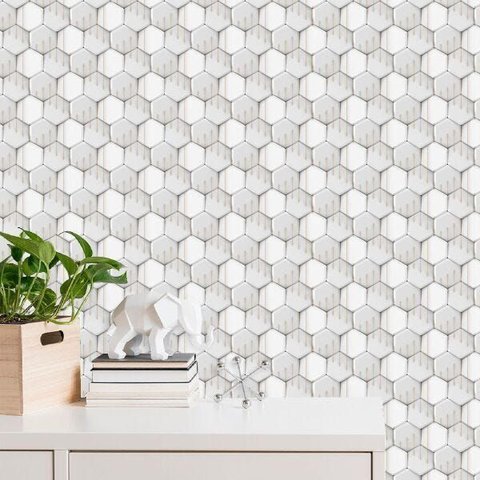 Papel de Parede 3d Autoadesivo Azulejo Cozinha Lavável
