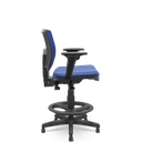 Ver imagem 2 de Cadeira Caixa Alta Brizza Plaxmetal Tela Azul Back System com Braços Assento Vinil Azul T32
