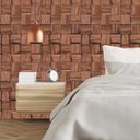 Ver imagem 7 de Papel de Parede Adesivo Madeira Quadrada Escuro Sala Envia Rapido