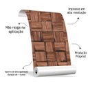 Ver imagem 3 de Papel de Parede Adesivo Madeira Quadrada Escuro Sala Envia Rapido