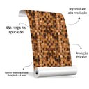 Ver imagem 2 de Papel de Parede Adesivo Madeira Quadriculado Cozinha Sala Resistente a Água