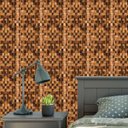 Ver imagem 1 de Papel de Parede Adesivo Madeira Quadriculado Cozinha Sala Resistente a Água