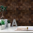 Ver imagem 5 de Papel de Parede Adesivo Madeira Quadriculada Escura Quarto Cozinha Sala Auto Colante