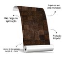 Ver imagem 2 de Papel de Parede Adesivo Madeira Quadriculada Escura Quarto Cozinha Sala Auto Colante