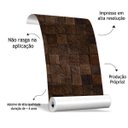 Ver imagem 2 de Papel de Parede Adesivo Madeira Quadriculada Escura Quarto Cozinha Sala Auto Colante