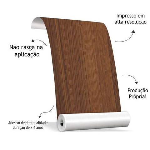 Papel de Parede Adesivo Madeira Lisa Escura Quarto Cozinha Sala Auto-adesivo