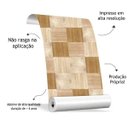Ver imagem 3 de Papel de Parede Adesivo Madeira Quadriculado Cozinha Quarto Sala Auto-adesivo