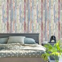 Ver imagem 3 de Papel de Parede Adesivo Madeira Colorido Cozinha Quarto Sala Envio Rápdio