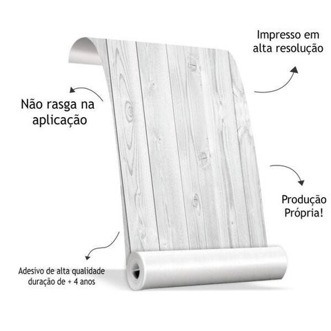 Papel de Parede Adesivo Madeira Lisa Branca Cozinha Quarto Sala Vinílico Fosco