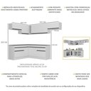 Ver imagem 4 de Armário de Cozinha Completa de Canto com Rodapé Veneza Multimóveis V2104 Branco/Preto