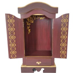 Oratório Capela com Porta e Gaveta para Imagens de até 20cm Vinho - 2