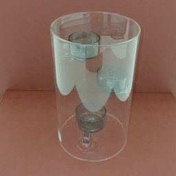 Castiçal 3 Velas Borossilicato 20x12x12cm Transparente Porta Vela - 3