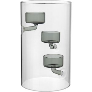 Castiçal 3 Velas Borossilicato 20x12x12cm Transparente Porta Vela