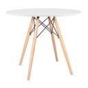 Ver imagem 2 de Mesa de Jantar Redonda Eames Eiffel Wood Tampo 90cm Branco