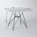 Ver imagem 4 de Mesa de Jantar Eames Eiffel Quadrada Branca 90cm com 4 Cadeiras Brancas Base Ferro Preto